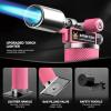 imageRAVS Butane Torch Lighter Refillable Cooking Torch with Safety Lock and Adjustable Flame Creme Brulee Torch for Baking BBQ White Mini Torch for Cooking Gifts for Women Butane Gas Not IncludedPink