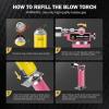 imageRAVS Butane Torch Lighter Refillable Cooking Torch with Safety Lock and Adjustable Flame Creme Brulee Torch for Baking BBQ White Mini Torch for Cooking Gifts for Women Butane Gas Not IncludedPink