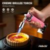 imageRAVS Butane Torch Lighter Refillable Cooking Torch with Safety Lock and Adjustable Flame Creme Brulee Torch for Baking BBQ White Mini Torch for Cooking Gifts for Women Butane Gas Not IncludedPink