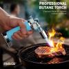 imageRAVS Butane Torch Lighter Refillable Cooking Torch with Safety Lock and Adjustable Flame Creme Brulee Torch for Baking BBQ White Mini Torch for Cooking Gifts for Women Butane Gas Not IncludedGlacier Blue