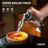 imageRAVS Butane Torch Lighter Refillable Cooking Torch with Safety Lock and Adjustable Flame Creme Brulee Torch for Baking BBQ White Mini Torch for Cooking Gifts for Women Butane Gas Not IncludedBlack