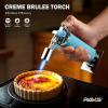 imageRAVS Butane Torch Lighter Refillable Cooking Torch with Safety Lock and Adjustable Flame Creme Brulee Torch for Baking BBQ White Mini Torch for Cooking Gifts for Women Butane Gas Not IncludedGlacier Blue