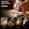 imageRAVS Butane Torch Lighter Refillable Cooking Torch with Safety Lock and Adjustable Flame Creme Brulee Torch for Baking BBQ White Mini Torch for Cooking Gifts for Women Butane Gas Not IncludedGlacier Blue