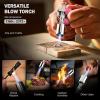 imageRAVS Butane Torch Lighter Refillable Cooking Torch with Safety Lock and Adjustable Flame Creme Brulee Torch for Baking BBQ White Mini Torch for Cooking Gifts for Women Butane Gas Not IncludedPink