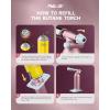 imageRAVS Refillable Double Flame Butane Torch Creme Brulee Torch with Adjustable Flame 20G Large Capacity Culinary Torch for Soldering BBQ Baking DIY Unique Gifts for Women Butane Fuel Not IncludedQuartz Pink