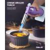 imageRAVS Refillable Double Flame Butane Torch Creme Brulee Torch with Adjustable Flame 20G Large Capacity Culinary Torch for Soldering BBQ Baking DIY Unique Gifts for Women Butane Fuel Not IncludedCrystal Purple
