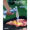 imageRAVS Refillable Double Flame Butane Torch Creme Brulee Torch with Adjustable Flame 20G Large Capacity Culinary Torch for Soldering BBQ Baking DIY Unique Gifts for Women Butane Fuel Not IncludedGlacier Blue