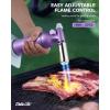 imageRAVS Refillable Double Flame Butane Torch Creme Brulee Torch with Adjustable Flame 20G Large Capacity Culinary Torch for Soldering BBQ Baking DIY Unique Gifts for Women Butane Fuel Not IncludedCrystal Purple