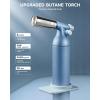 imageRAVS Refillable Double Flame Butane Torch Creme Brulee Torch with Adjustable Flame 20G Large Capacity Culinary Torch for Soldering BBQ Baking DIY Unique Gifts for Women Butane Fuel Not IncludedGlacier Blue