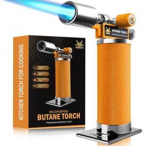 imageRAVS Butane Torch Lighter Creme Brulee Torch with Adjustable Flame Kitchen Torch for Baking BBQ DIY Christmas Gifts Stocking Stuffers Gifts for Women Orange Butane Gas Not IncludedSunset Orange