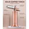 imageRavs Butane Torch Lighter Pure Copper Pink Kitchen Torch with Safety Lock Dual Flame Mode Creme Brulee Torch with Adjustable Flame Blow Torch for Cooking Gifts For Women ampamp Men Butane Not IncludedBlazing Rose