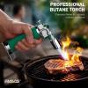 imageRAVS Butane Torch Lighter Kitchen Torch with Adjustable Flame Cooking Torch for Creme Brulee BBQ DIY Christmas Gifts Stocking Stuffers Gifts for Women Brown Butane Gas Not IncludedEmerald Green
