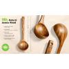 image3PCS RAVS Wooden Ladle for Soup 100 Natural Acacia Wood with Long Handle NoScratch Cookware Surface Wooden Soup Ladle for Cooking Gravy Sauce Porridge3
