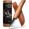 image:imageravs Whittling Knife with High Carbon Steel Blade and Leather Sheath Wood Carving Sloyd Knife with Titanium Coating Wide Bevel Wood Carving Tools with Ergonomic Handle for Beginners amp ProfessionalsStarter Set