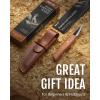 image:imageravs Whittling Knife with High Carbon Steel Blade and Leather Sheath Wood Carving Sloyd Knife with Titanium Coating Wide Bevel Wood Carving Tools with Ergonomic Handle for Beginners amp ProfessionalsStarter Set
