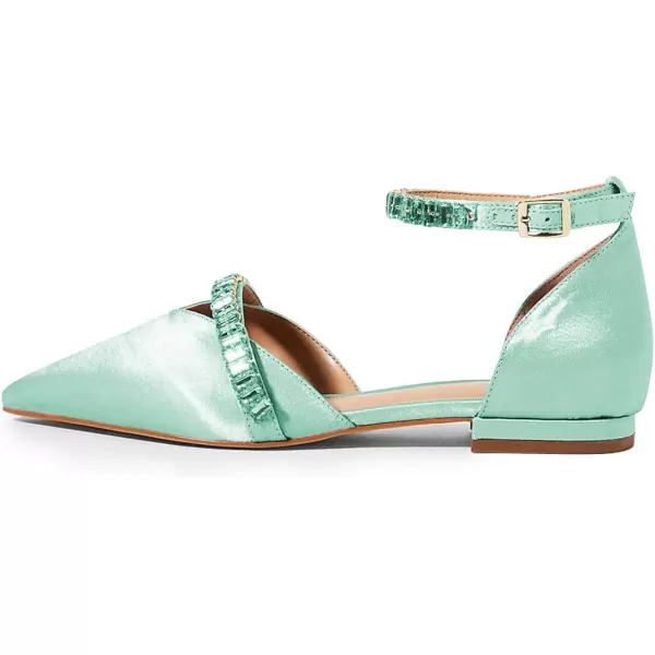 imageFSJ Women Comfortable Low Heel DOrsay Ballet Ankle Strap with Crystal Sandal Office Flats Ladies Pointed Toe Dress Wedding Shoes Size 415 USAquamarine