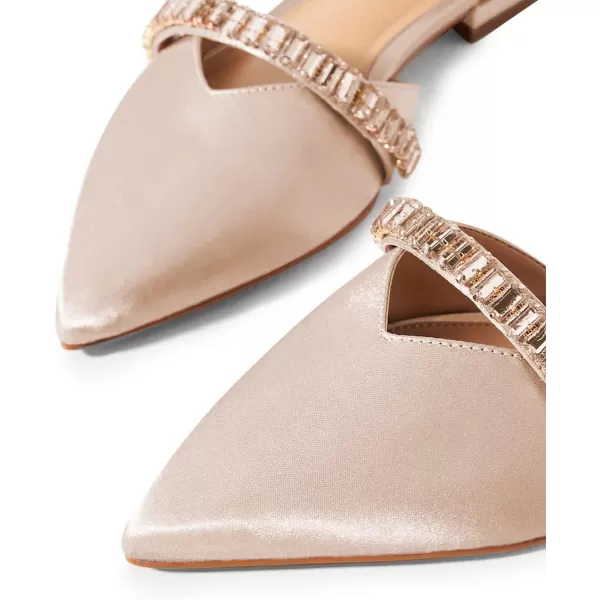 imageFSJ Women Comfortable Low Heel DOrsay Ballet Ankle Strap with Crystal Sandal Office Flats Ladies Pointed Toe Dress Wedding Shoes Size 415 USPink