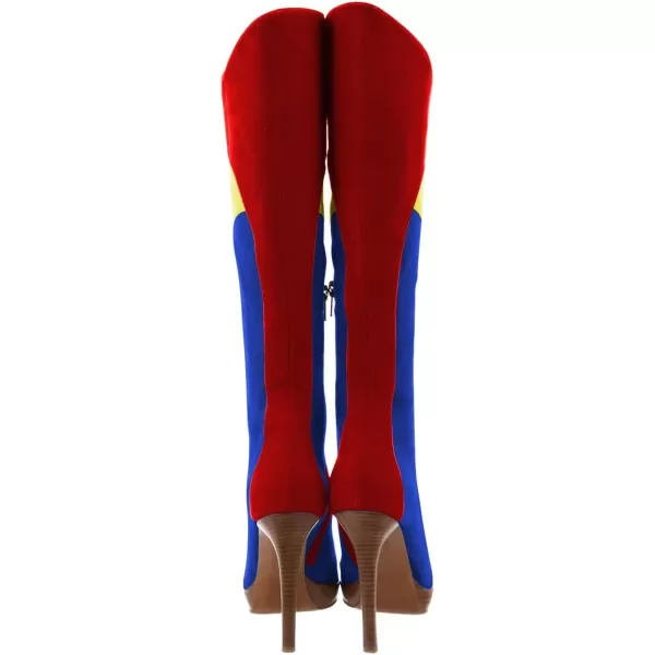 imageFSJ Women Elegant Pointed Toe Stiletto High Heel Over The Knee Boots Stitching Color Pull On Party Dress Shoes Size 415 USBlue Red
