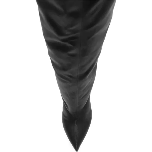 imageFSJ Women Fashion Over the Knee Boots Pointed Toe Sexy Stiletto High Heels Thigh High Elasticity Stretchy Pull on Comfortable Warm Winter Shoes Size 415 USBlack
