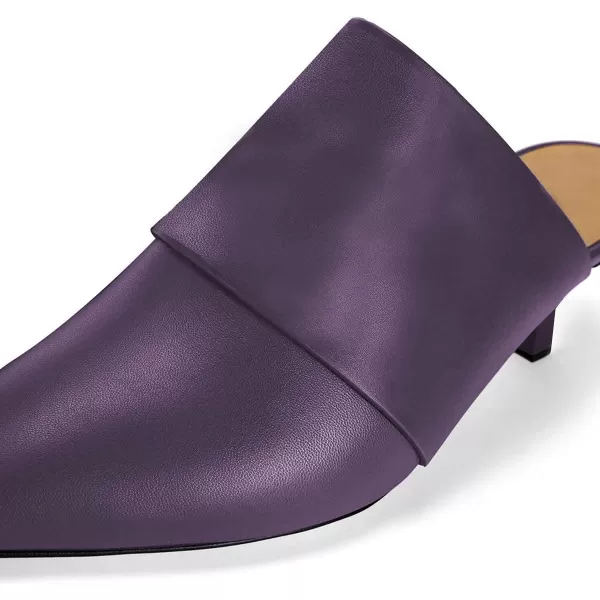 imageFSJ Women Vintage Slip on Pumps Mules Slide Slipper Pointed Closed Toe Kitten Low Heel Sandals Ladies Girls Evening Party Classic Dress Shoes Size 415 USPurple