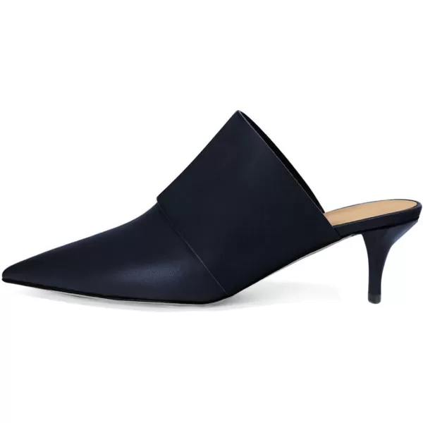 imageFSJ Women Vintage Slip on Pumps Mules Slide Slipper Pointed Closed Toe Kitten Low Heel Sandals Ladies Girls Evening Party Classic Dress Shoes Size 415 USNavy