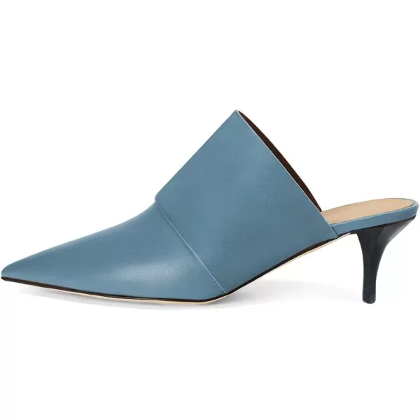 imageFSJ Women Vintage Slip on Pumps Mules Slide Slipper Pointed Closed Toe Kitten Low Heel Sandals Ladies Girls Evening Party Classic Dress Shoes Size 415 USBlue