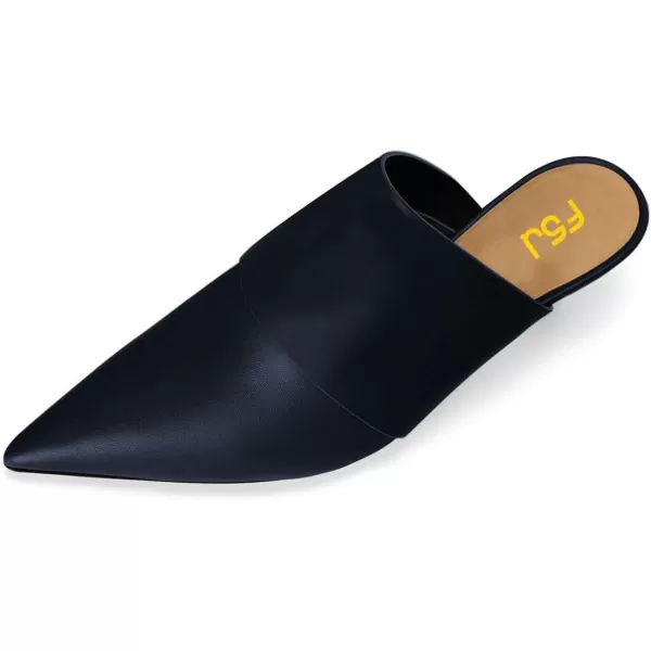 imageFSJ Women Vintage Slip on Pumps Mules Slide Slipper Pointed Closed Toe Kitten Low Heel Sandals Ladies Girls Evening Party Classic Dress Shoes Size 415 USNavy