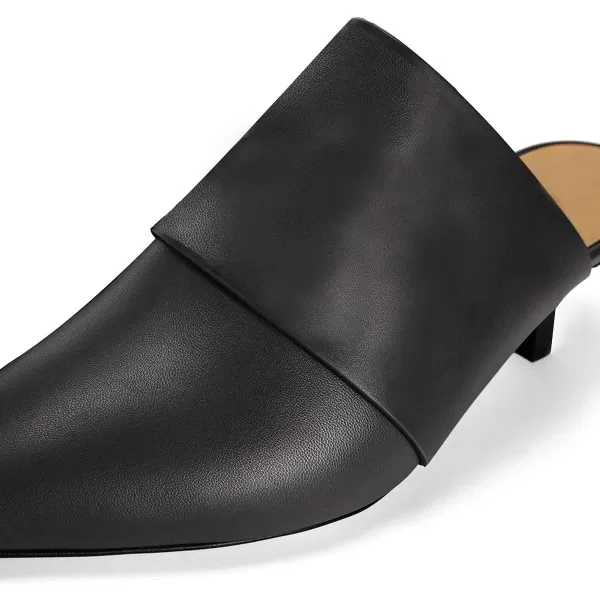 imageFSJ Women Vintage Slip on Pumps Mules Slide Slipper Pointed Closed Toe Kitten Low Heel Sandals Ladies Girls Evening Party Classic Dress Shoes Size 415 USBlack
