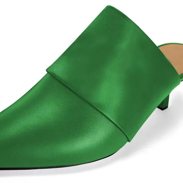 imageFSJ Women Vintage Slip on Pumps Mules Slide Slipper Pointed Closed Toe Kitten Low Heel Sandals Ladies Girls Evening Party Classic Dress Shoes Size 415 USSeagreen