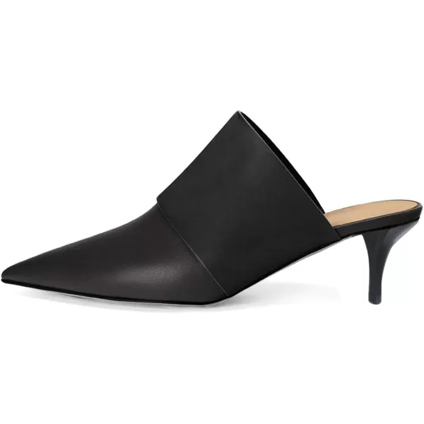 imageFSJ Women Vintage Slip on Pumps Mules Slide Slipper Pointed Closed Toe Kitten Low Heel Sandals Ladies Girls Evening Party Classic Dress Shoes Size 415 USBlack