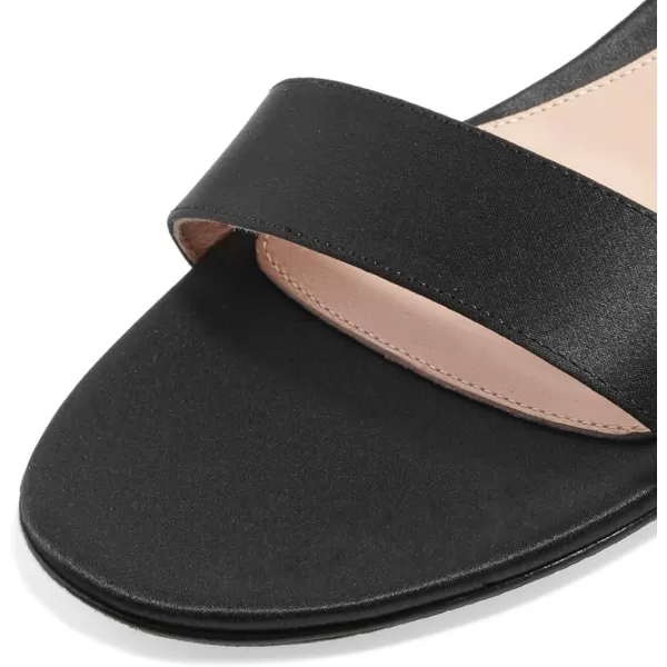 imageFSJ Women Ankle Strap Flats Sandal Open Toe Chunky Low Heel Comfortable Walking Shoes Size 415 USBlack Matte