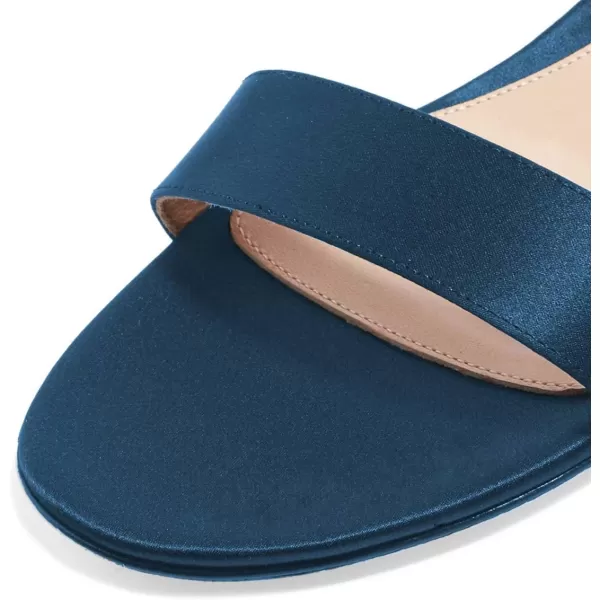 imageFSJ Women Ankle Strap Flats Sandal Open Toe Chunky Low Heel Comfortable Walking Shoes Size 415 USBlue