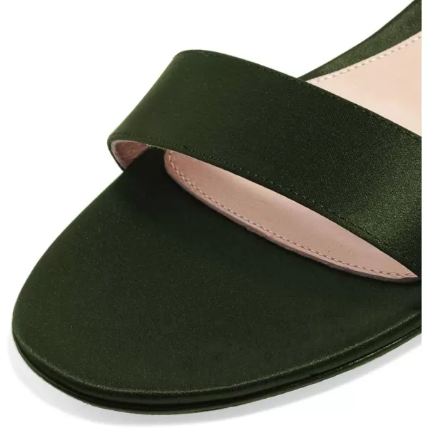 imageFSJ Women Ankle Strap Flats Sandal Open Toe Chunky Low Heel Comfortable Walking Shoes Size 415 USGreen