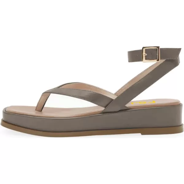 imageFSJ Women Fashion Thong Open Toe Thick Sole Flat Sandals Ankle Strap Ladies Holiday Summer Beach Walking Shoes Size 415 USTerreous