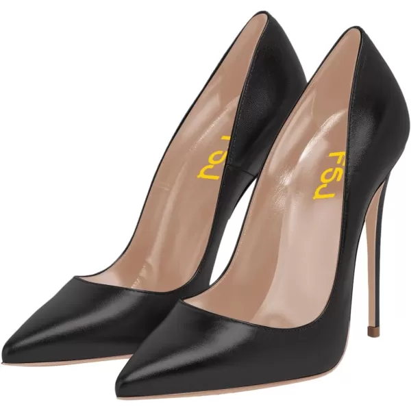 imageFSJ Women Gorgeous Pointed Toe High Stiletto Heel Pumps Slip On Glossy Party Prom Evening Date Shoes Size 416 USBlack Matte