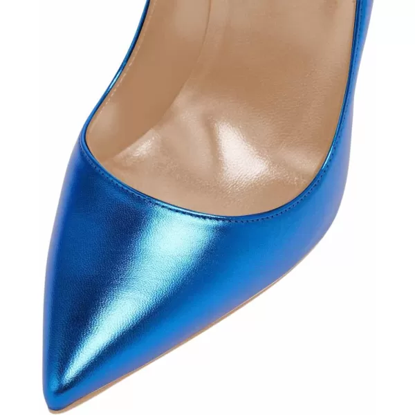 imageFSJ Women Gorgeous Pointed Toe High Stiletto Heel Pumps Slip On Glossy Party Prom Evening Date Shoes Size 416 USBlue