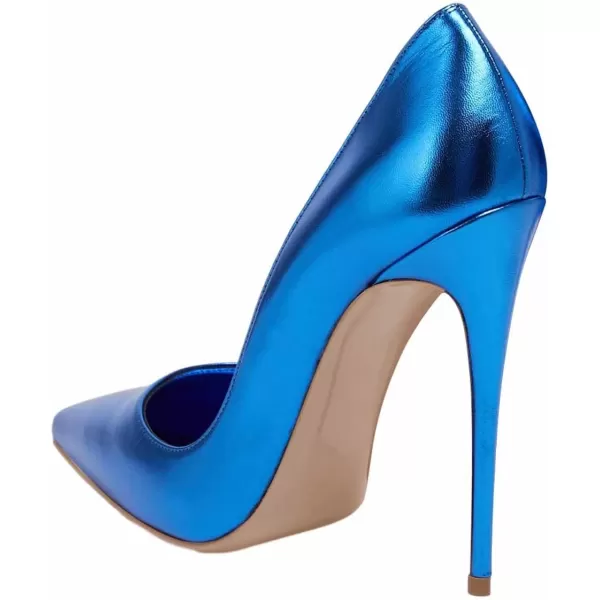 imageFSJ Women Gorgeous Pointed Toe High Stiletto Heel Pumps Slip On Glossy Party Prom Evening Date Shoes Size 416 USBlue