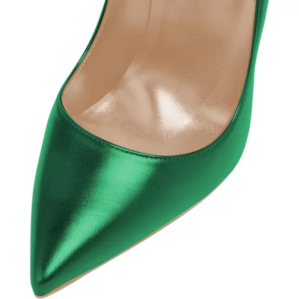 imageFSJ Women Gorgeous Pointed Toe High Stiletto Heel Pumps Slip On Glossy Party Prom Evening Date Shoes Size 416 USDark Green