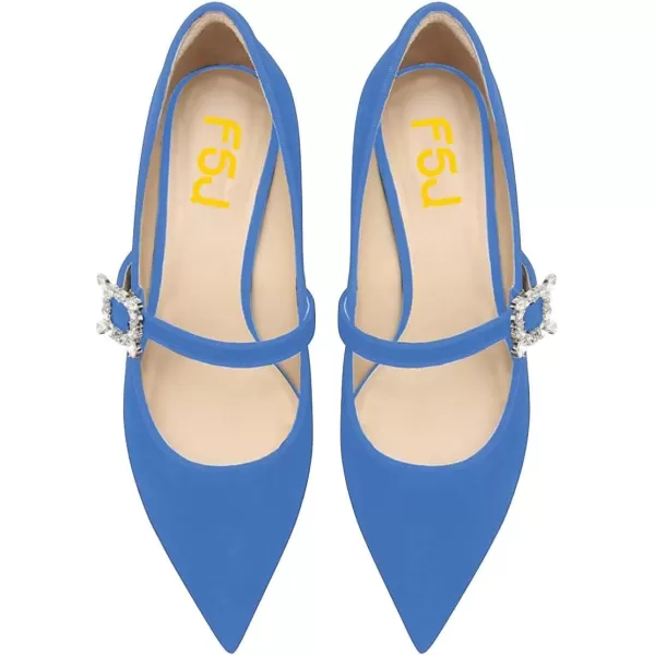 imageFSJ Women Graceful One Strap Crystal Buckle Pumps Kitten Heel Slip On Party Dress Office Casual Ladies Shoes Size 415 USBlue