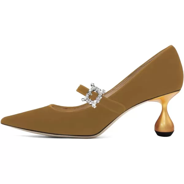 imageFSJ Women Graceful One Strap Crystal Buckle Pumps Kitten Heel Slip On Party Dress Office Casual Ladies Shoes Size 415 USPeru