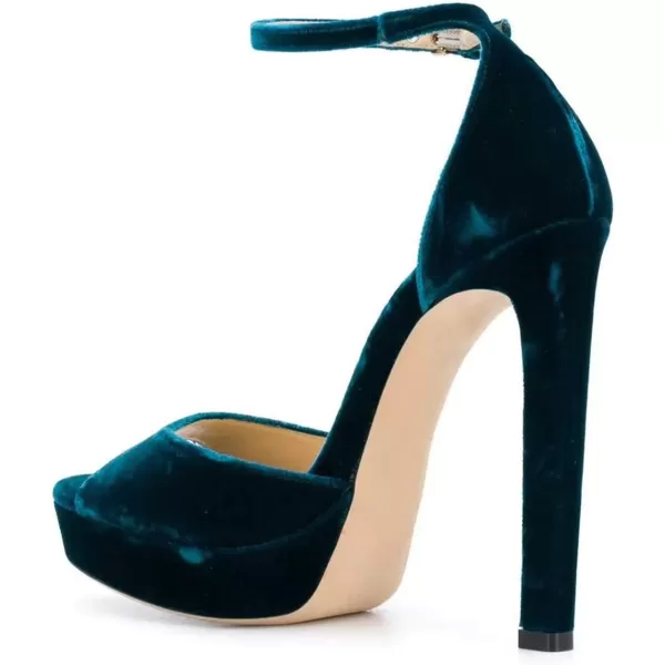 imageFSJ Women Super High Heeled Platform Sandals Peep Toe Sexy Summer Ankle Strap Party Evening Clubbing Shoes Size 415 USDark Cyan