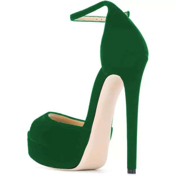 imageFSJ Women Super High Heeled Platform Sandals Peep Toe Sexy Summer Ankle Strap Party Evening Clubbing Shoes Size 415 USGreen