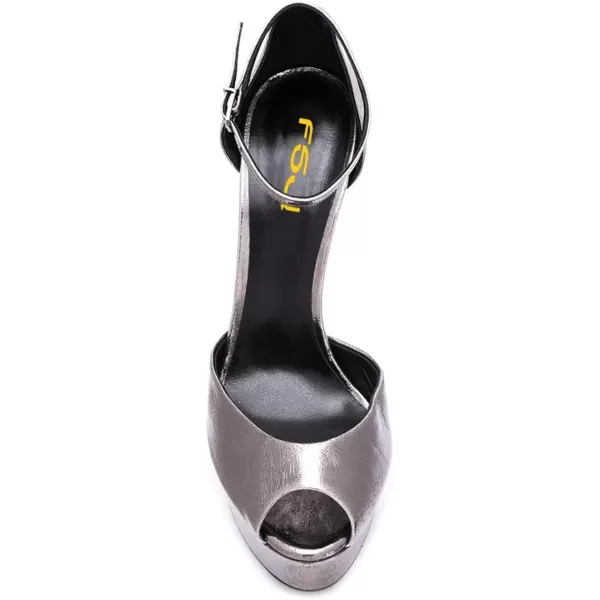 imageFSJ Women Super High Heeled Platform Sandals Peep Toe Sexy Summer Ankle Strap Party Evening Clubbing Shoes Size 415 USGrey