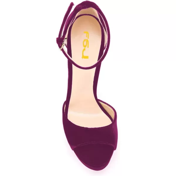 imageFSJ Women Super High Heeled Platform Sandals Peep Toe Sexy Summer Ankle Strap Party Evening Clubbing Shoes Size 415 USPurple