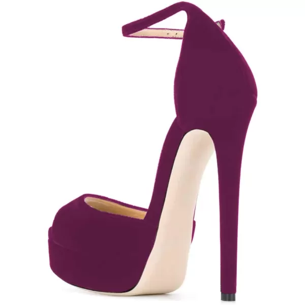 imageFSJ Women Super High Heeled Platform Sandals Peep Toe Sexy Summer Ankle Strap Party Evening Clubbing Shoes Size 415 USPurple