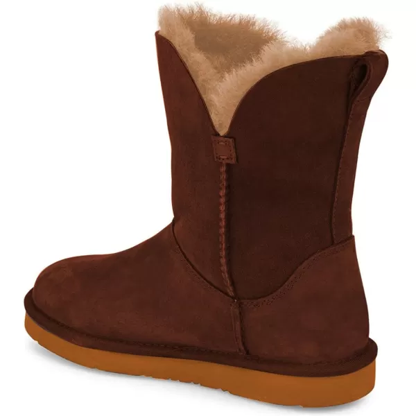 imageFSJ Womens Mid Calf Fully Fur Lined Winter Snow Boot with Chic Buckles Flat Shoe 415 USBrown