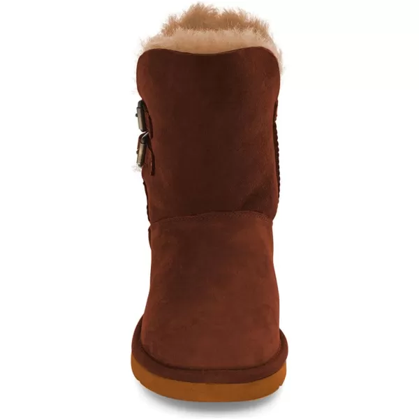 imageFSJ Womens Mid Calf Fully Fur Lined Winter Snow Boot with Chic Buckles Flat Shoe 415 USBrown