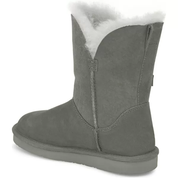 imageFSJ Womens Mid Calf Fully Fur Lined Winter Snow Boot with Chic Buckles Flat Shoe 415 USGrey