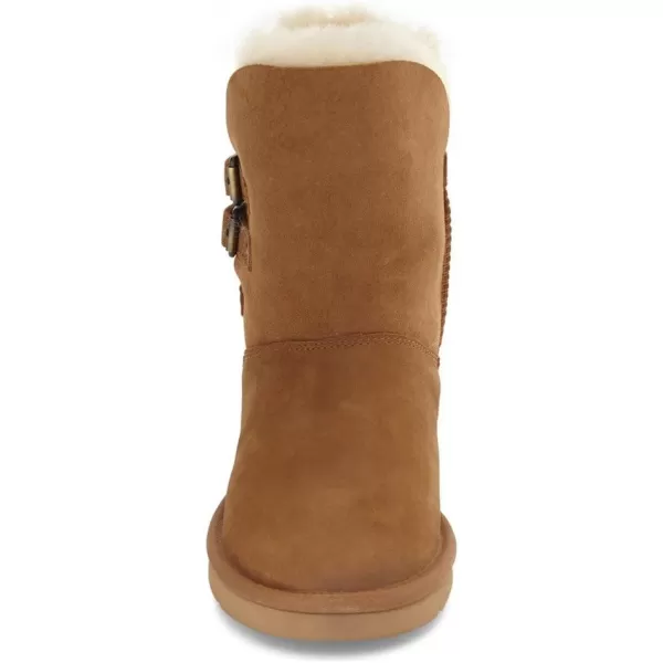 imageFSJ Womens Mid Calf Fully Fur Lined Winter Snow Boot with Chic Buckles Flat Shoe 415 USTan