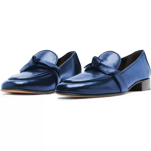 imageFSJ Women Comfy Round Toe Block Low Heel Flat Loafers Fashion Slip On Casual Walking Ladies Shoes Size 415 USBlue